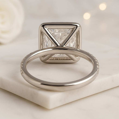 Square Diamond Ring for Anniversary Gifts Pave Ring
