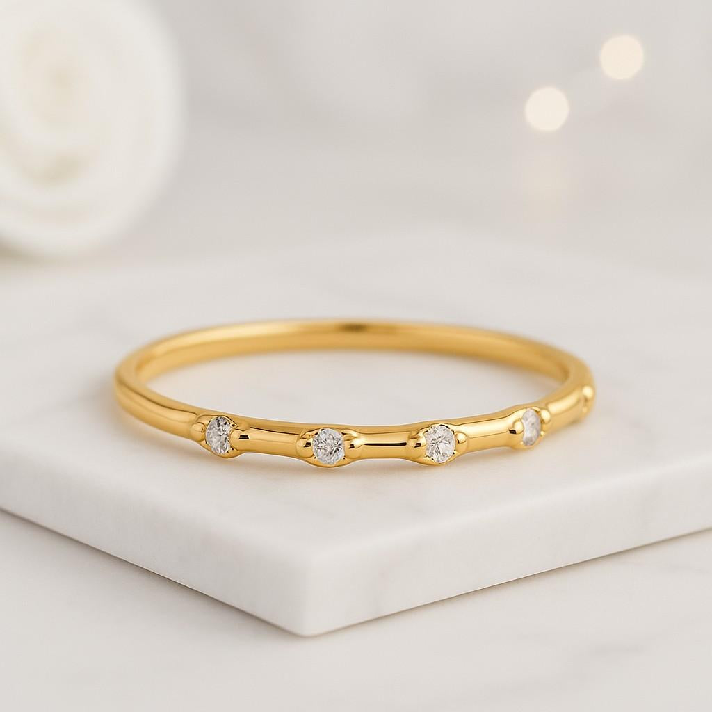 Stacking Diamond Anniversary Ring Gift Handmade Ring DiamondsbyUK Engagement Ring