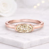 14K Rose Gold Step Cut Oval Solitaire Ring