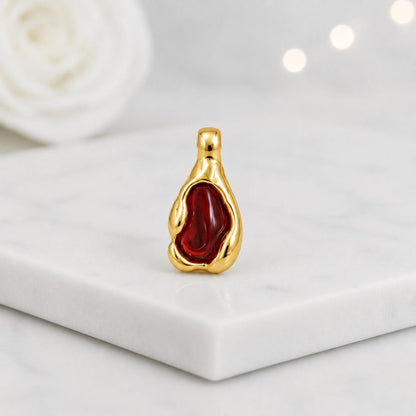Sterling Silver Pear Cut Red Garnet Gemstone Pendant Necklace Ladies Jewellery
