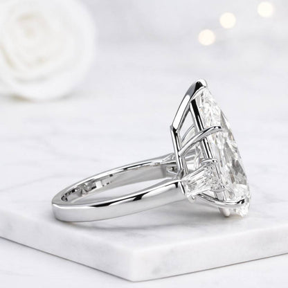 Tear drop Pear Cut Three Stone Ring
