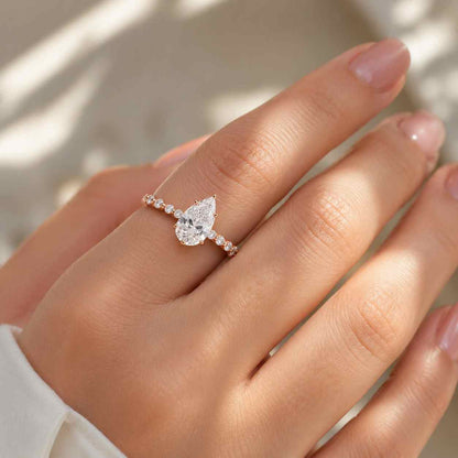 Teardrop Engagement Ring | Womens Moissanite Diamond Wedding Ring