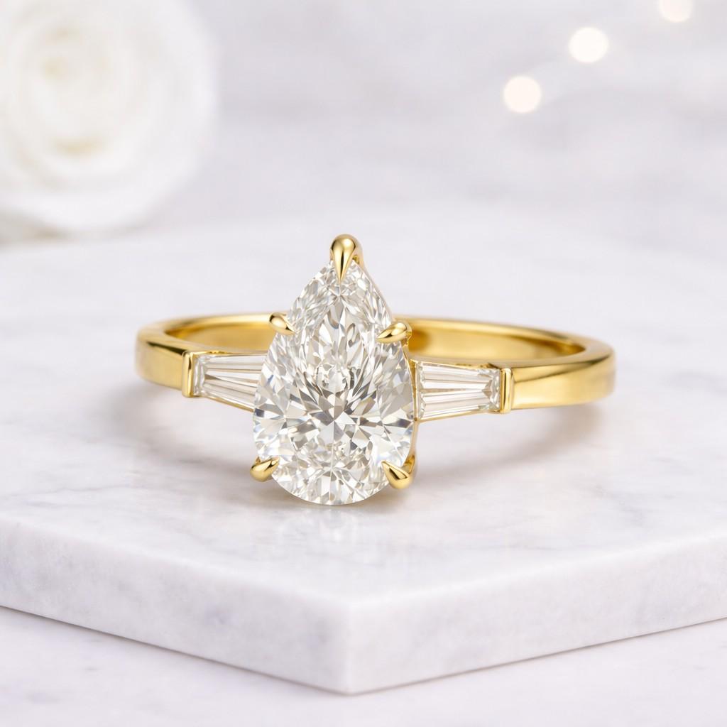 teardrop wedding anniversary ring for women 