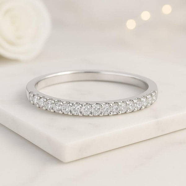 Diamond Thin Ball Stacking Ring Minimalist Wedding Rings for Women Tiny Diamond Eternity Ring Lab Grown Diamond Ring Enhancer Gift for Her