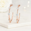 0.13 CT 14K Solid Gold Round Diamond Drop Earrings