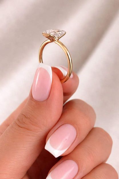 Thin Half Bezel Solitaire Ring