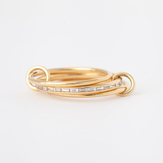 Three Layered Yellow Gold Ring
