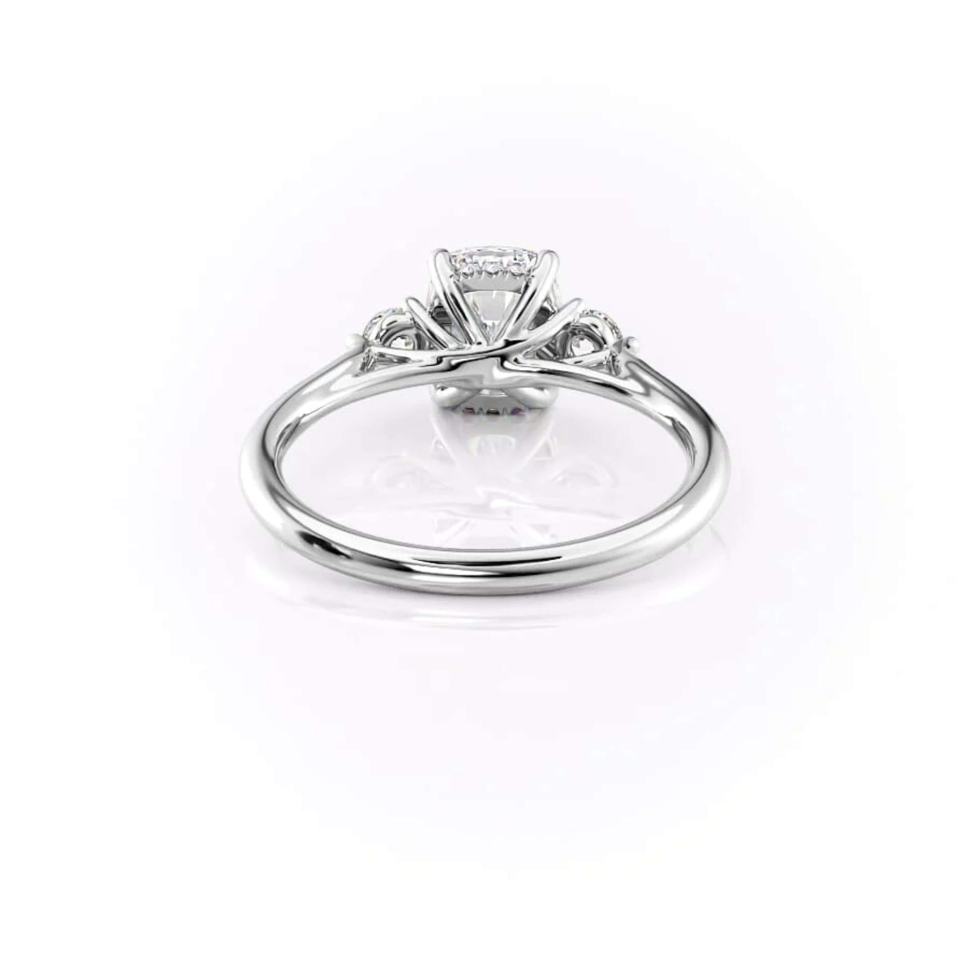 Three Stone Forever One Moissanite Alternative Engagement Ring Gold Platinum