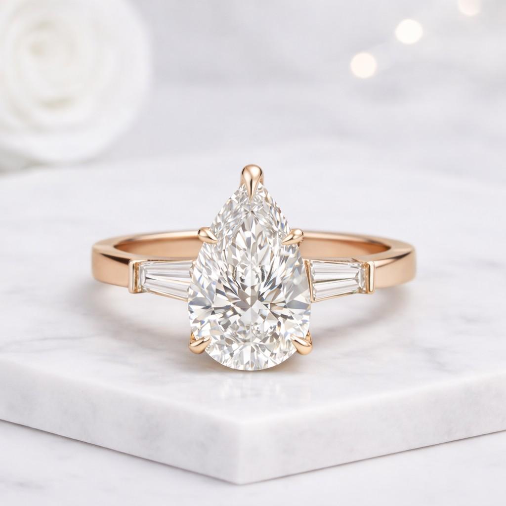 Three Stone Lab Grown Diamond Ring