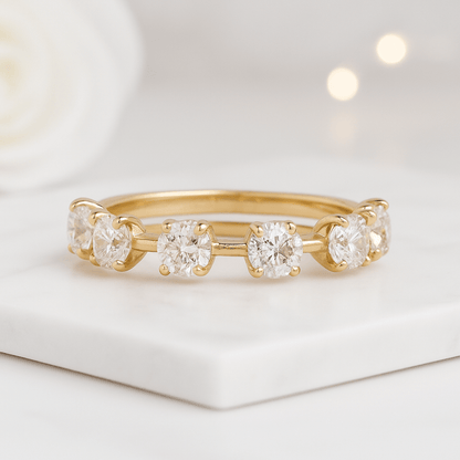 Three Stone Prong Setting Diamond Wedding Ring