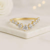14k Gold Curved Diamond Wedding Band