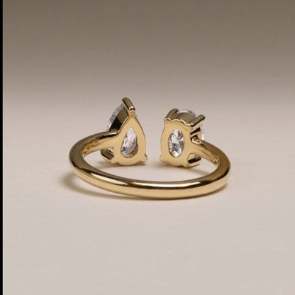 Toi et Moi Ring, Two Diamond Engagement Ring