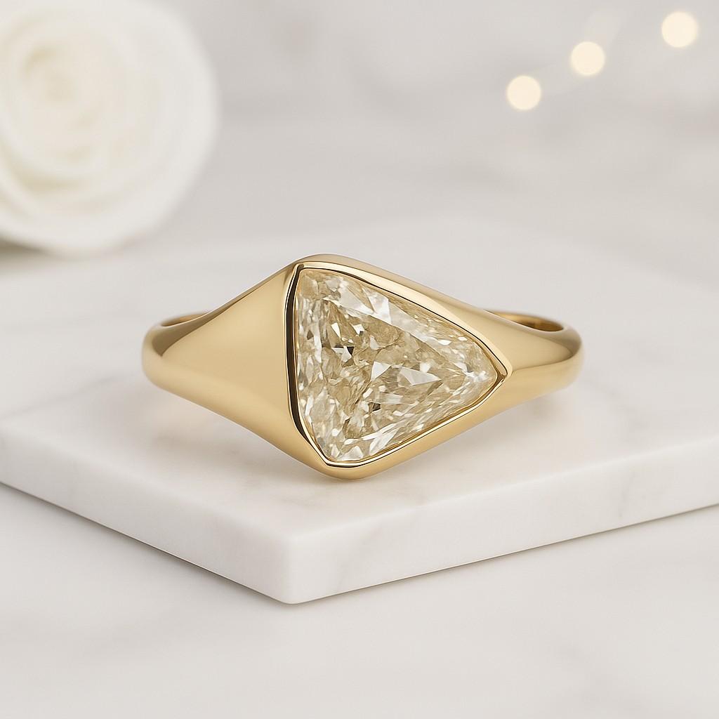 Two Stone Lab Grown Diamond Ring Oval And Pear Shape Toi Et Moi Style Engagement