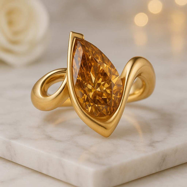 Two Stone Lab Grown Diamond Ring Pear And Marquise Shape Toi Et Moi Design
