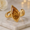 Fancy Brown Pear Cut Lab Diamond Ring