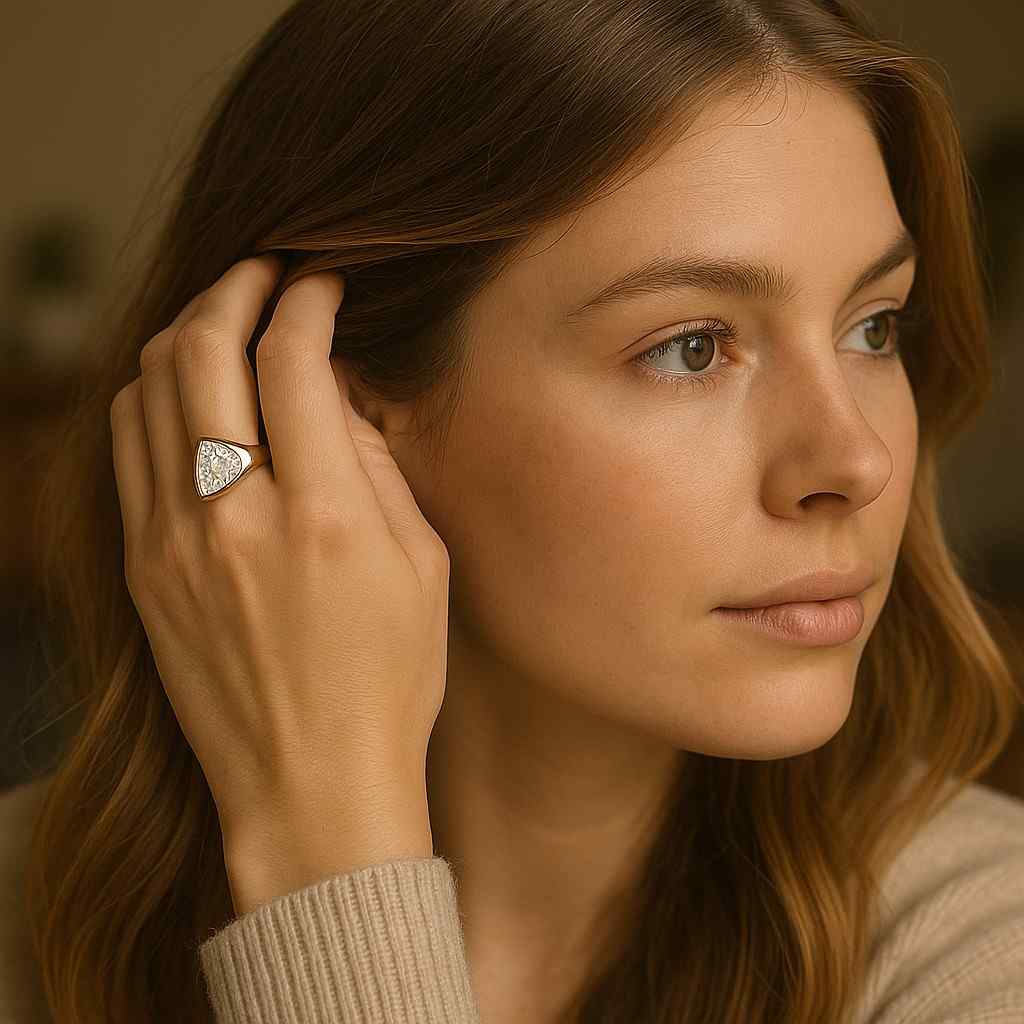 Two Stone Lab Grown Diamond Ring Princess And Round Shape Engagement Jewelry
