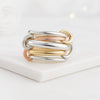 14k Gold Multi Link Interlocking Ring