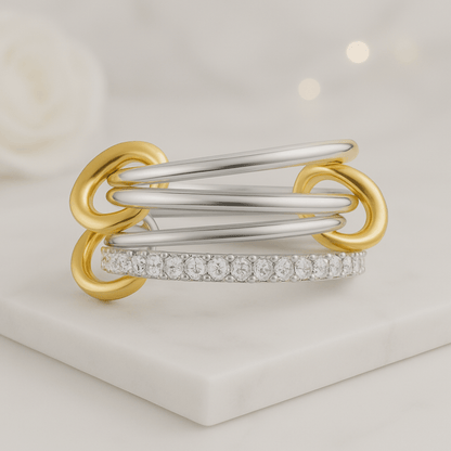 Two Tone Linked Connector Ring