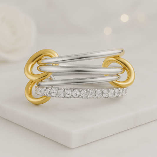 Two Tone Linked Connector Ring