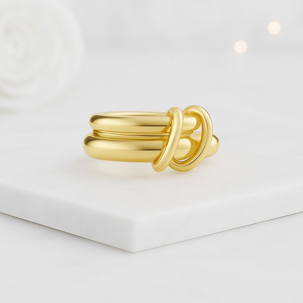 Two Tone Linked Ring For Her
