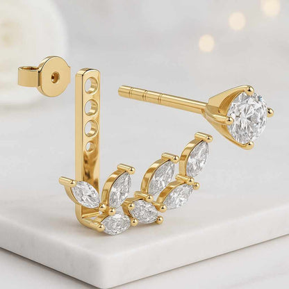 UNIQUE 1 Carat Kite Cut Lab Grown Diamond Ring Set in 14K Yellow Gold Bezel Setting with Half Eternity