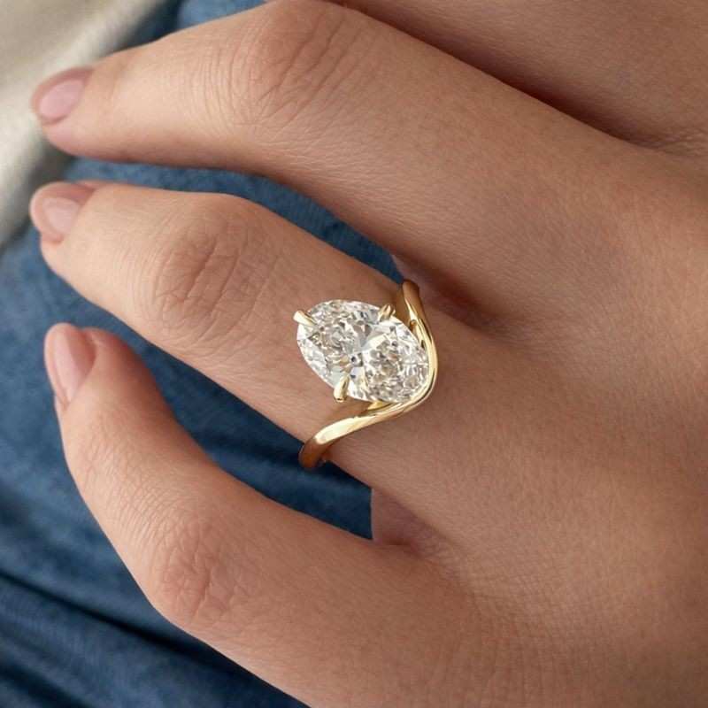 unique engagement ring curved engagement ring
