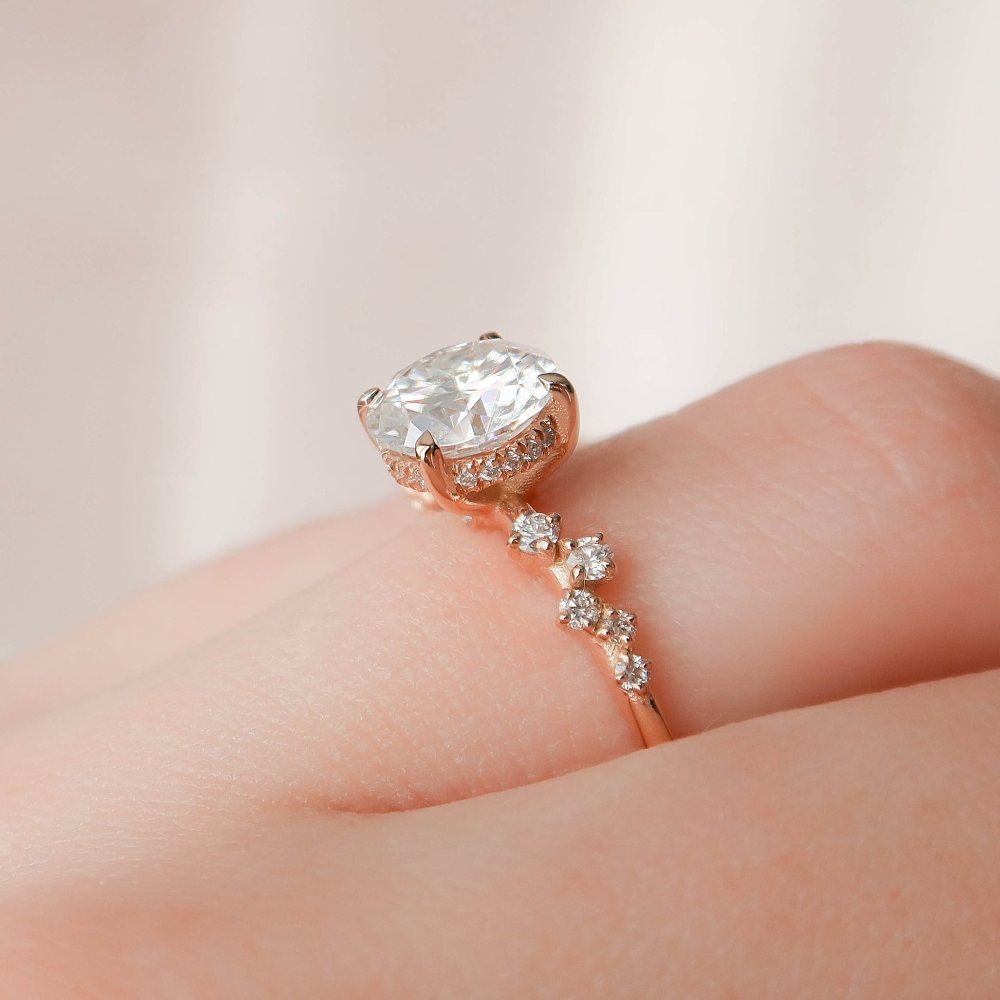Unique Snowdrift 6 Prong Diamond Cluster Promise Ring- Wedding Ring for Her