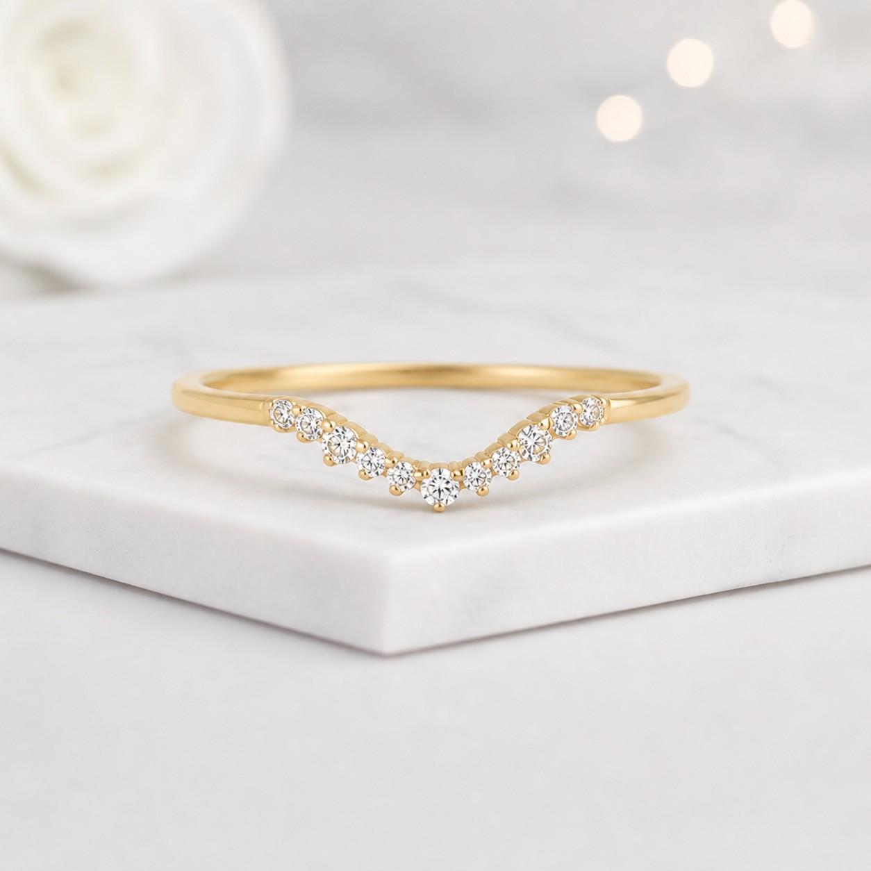 unique style wedding band, round cut moissanite engagement band, delicate pave set half eternity band, bridal band, gift for women
