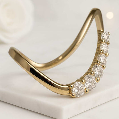 Unique Women Bridal Promise Ring 14K Rose gold