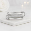 14k Solid Gold Diamond Multi Link Band Ring