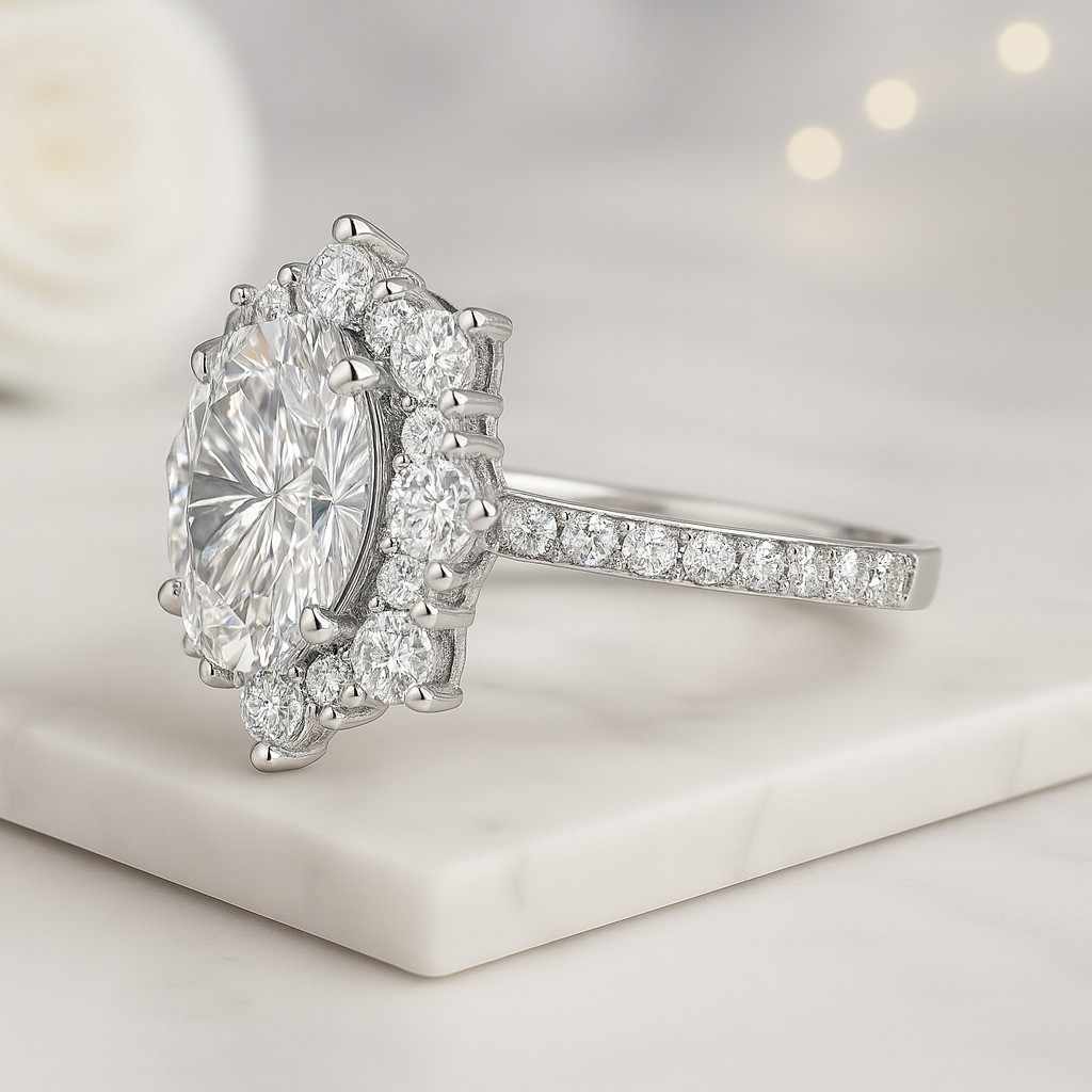 VVS2 IGI Certified Oval Cut Diamond Engagement Ring