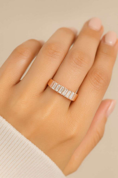 Vintage Chevron Band Moissanite Crown Wedding Band V shape band Antique wedding ring Unique promise ring Anniversary band ring Wishbone Ring
