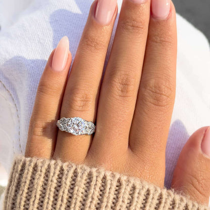 Vintage Style Marquise Diamond Wedding Ring 