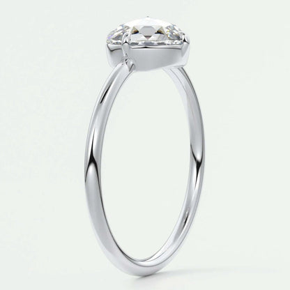 Vintage Style Open Gallery Ring, Round Diamond Ring