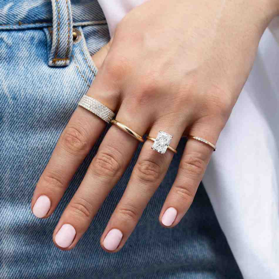 Half Eternity Promise Band Thick Wedding Band For Her Diamond Half Eternity Wedding Band