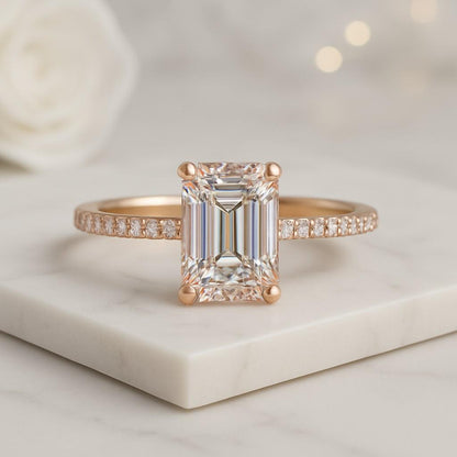 Wedding Band Genuine Lab Grown Diamond Wedding Set for Her Solitaire Engagement Ring