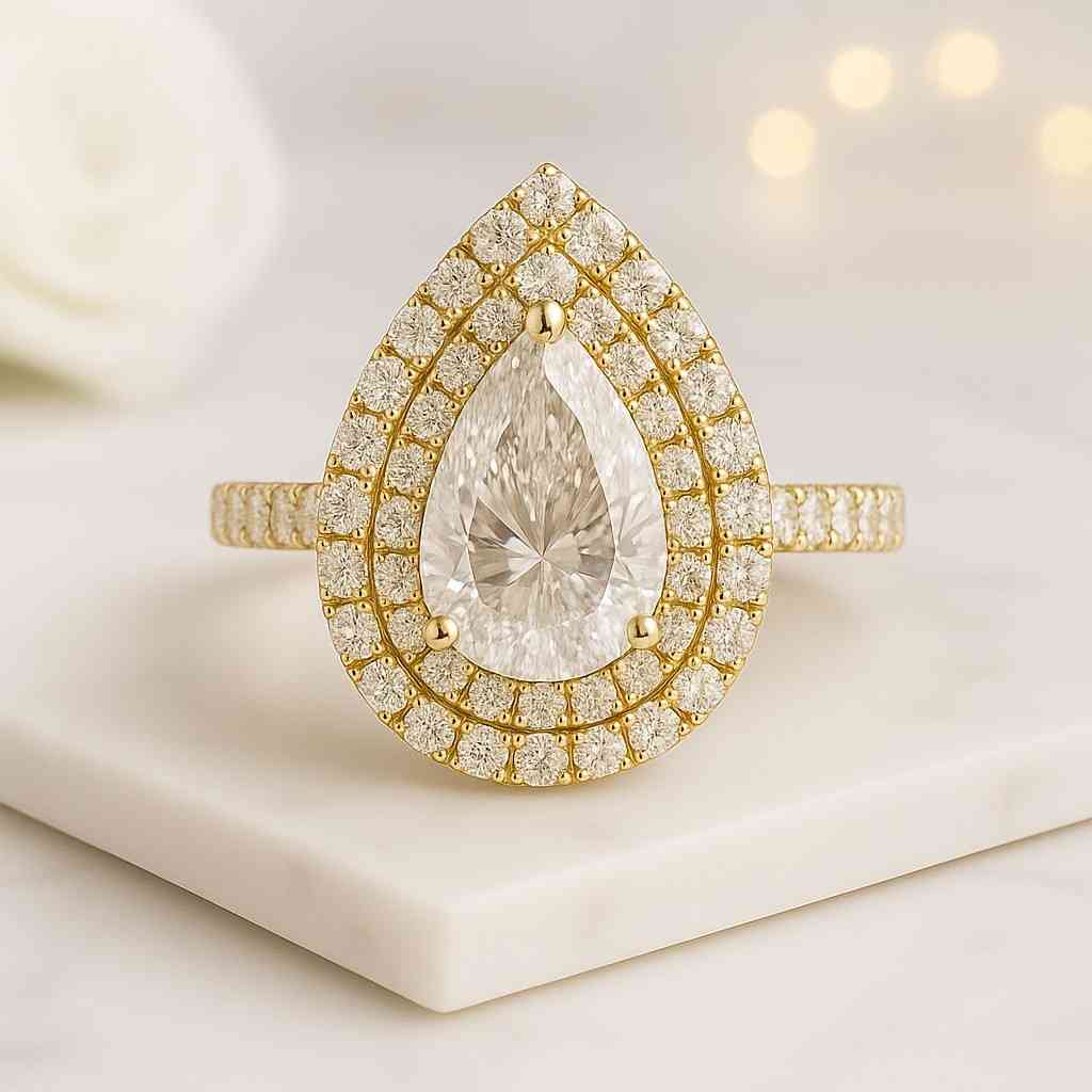 Wedding Bridal Ring 14K White Gold Engagement Ring