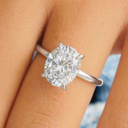 White Gold Oval Cut Diamond Ring
