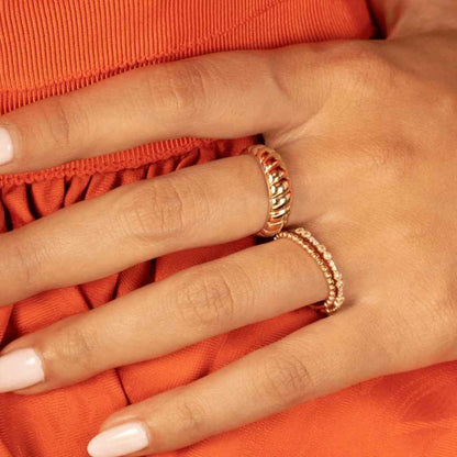 Yellow Gold Beaded Band