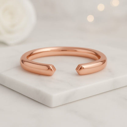 Yellow Gold Flat Wedding Band 14k Solid Gold Thin Wedding Band