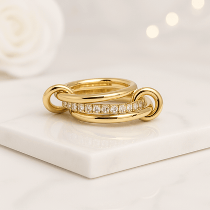 Pave Set Linked Ring