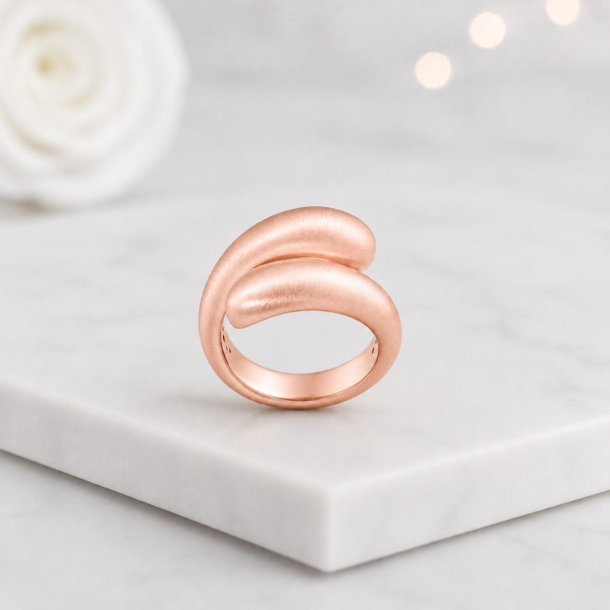 adjustable gold ring overlap ring split ring open cuff ring double dome ring chunky gold ring matte gold ring satin gold ring bold jewelry