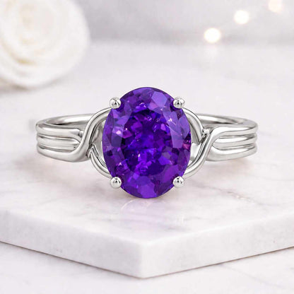 amethyst ring natural amethyst ring purple gemstone jewelry violet stone ring gemstone crystal ring faceted amethyst ring genuine gemstone ring