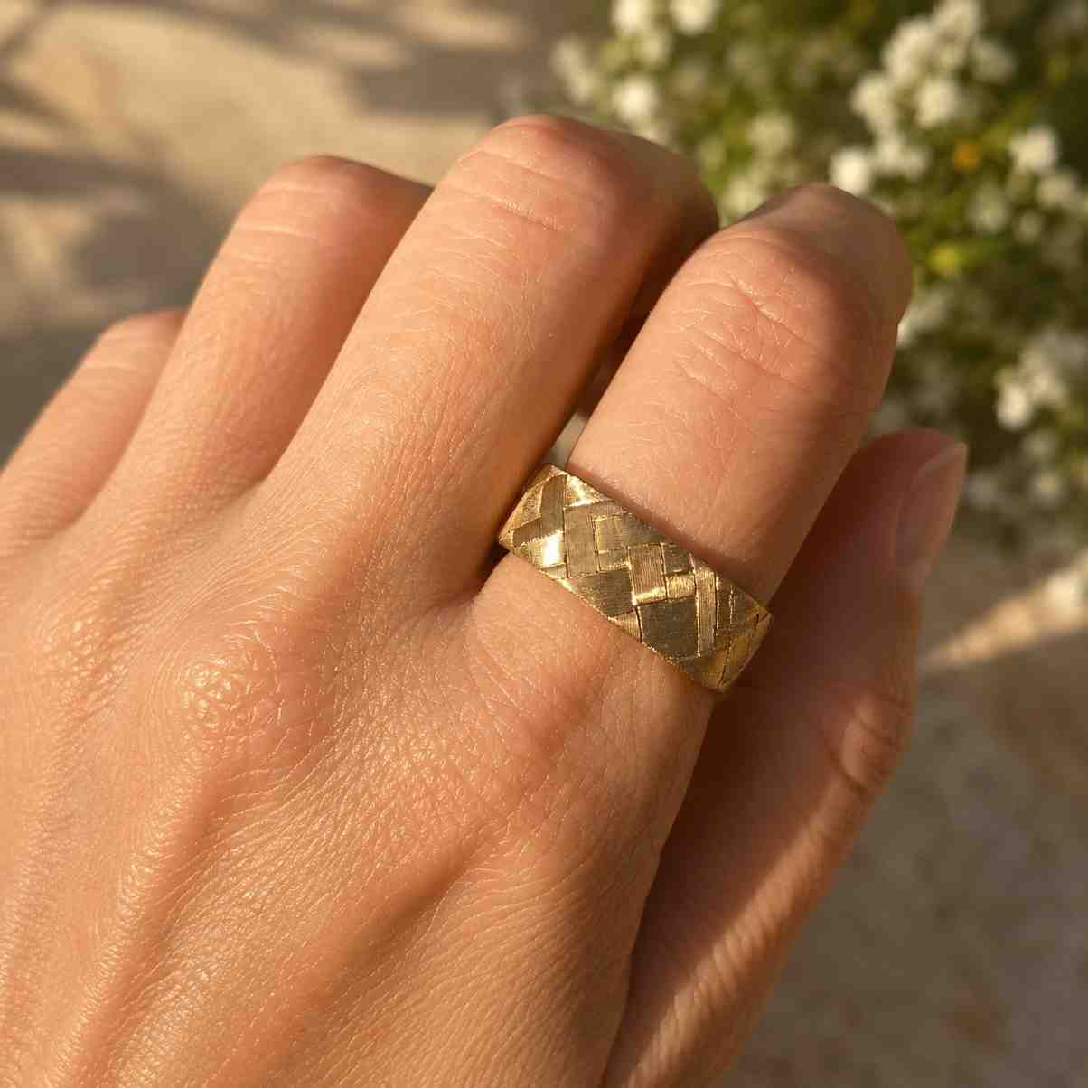 anniversary band promise band handmade gold ring artisan ring luxury wedding band fine jewelry everyday ring modern wedding ring classic gold band unique wedding ring