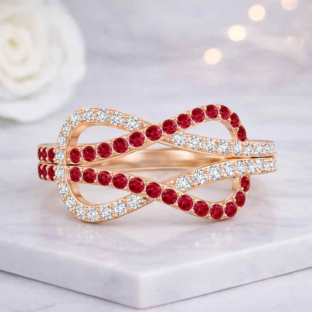 anniversary ring stackable ring unique ring crystal ring july birthstone ring ruby color ring curved band polished ring pave ring sparkling ring gift ring bridal ring cocktail ring fine jewelry handmade ring trendy ring chic ring