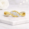 Round Cut Lab Grown Diamond Infinity Twist Ring in 14K Yellow Gold