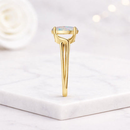 artisan ring luxury ring fashion ring stackable ring band ring bridal ring gift ring ring for her bright gemstone polished ring classic ring trendy ring eye catching ring rainbow opal natural look ring dainty ring
