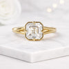 Asscher Cut Lab Grown Diamond Split Shank Engagement Ring