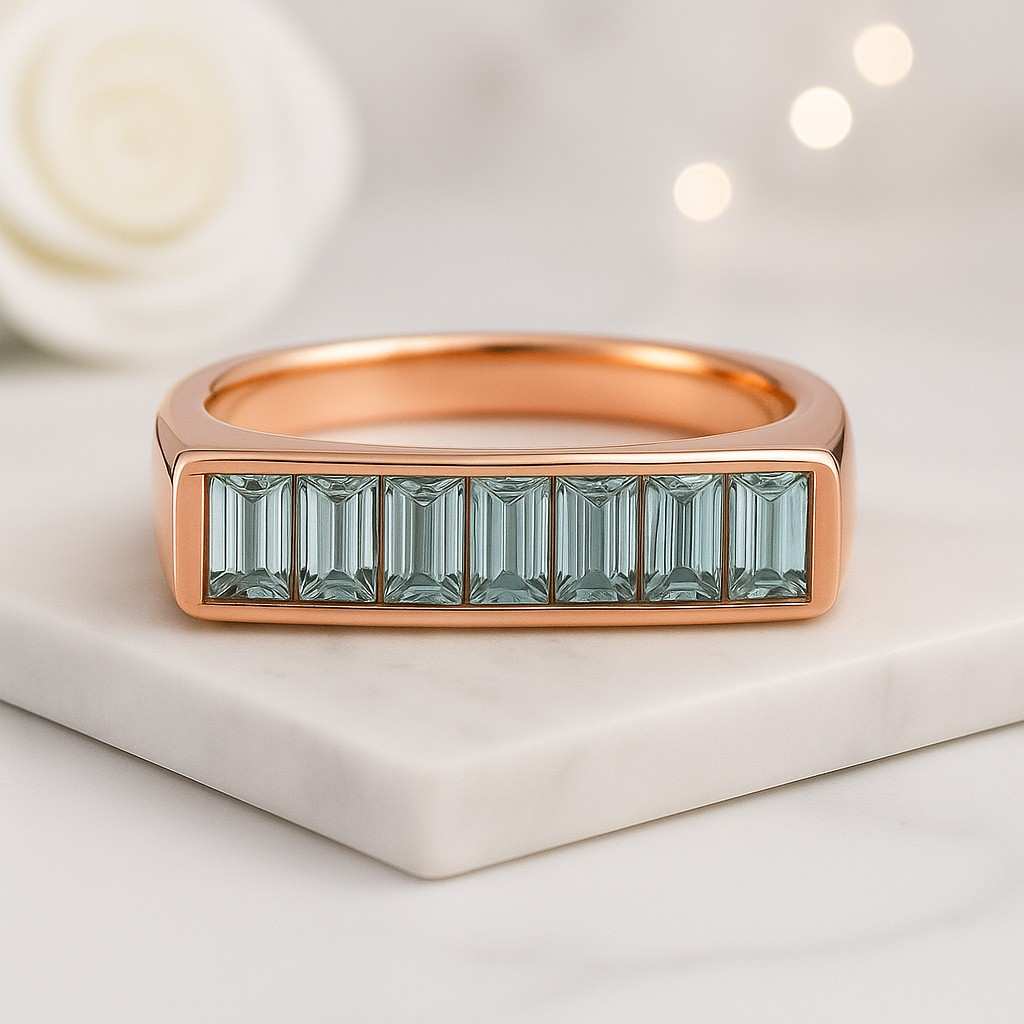 baguette ring gold ring bar ring signet ring channel ring bezel ring geometric ring rectangular ring flat top ring modern ring sleek ring clean design minimalist ring stackable ring