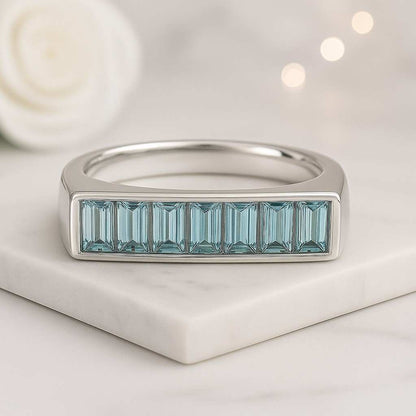 baguette stone ring emerald cut ring straight band ring flush set ring channel set ring bezel set band ring gemstone band wedding ring anniversary band stack ring layering ring